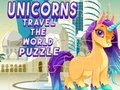 Hra Puzzle Jednorožce cestujú po svete  online