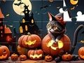 Hra Skladačka: Halloweenska mačka  online