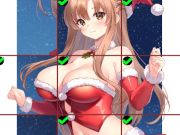 Hra Anime Dievčatá v červených šatách dlaždicové puzzle  online