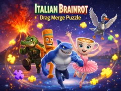 Hra Italian Brainrot Drag Merge Puzzle online