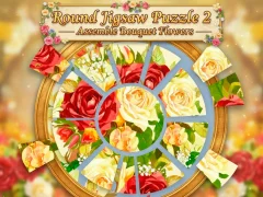 Hra Round jigsaw Puzzle 2 - Assemble Bouquet flowers online