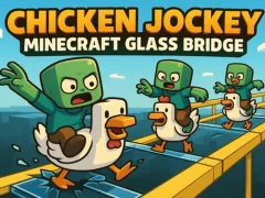 Hra Chicken Jockey: Minecraft Glass Bridge online