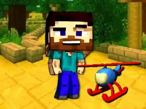 Hra Mineblock Helicopter Adventure online
