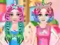 Hra Princesses Rainbow Unicorn Hair Salon online