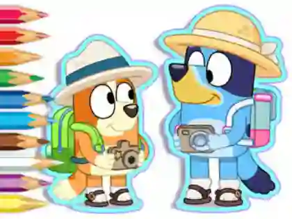Hra Coloring Book: Bluey Camping online