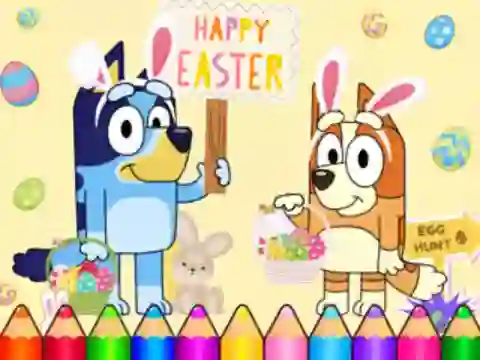 Hra Coloring Book: Bluey Happy Easter online