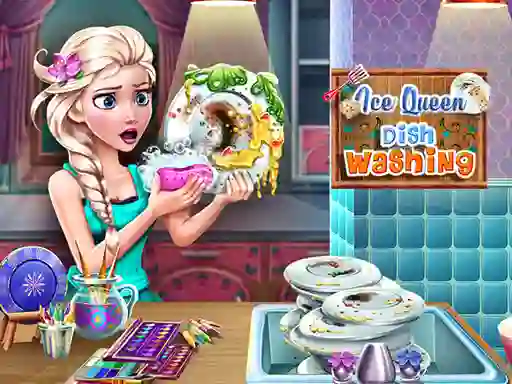 Hra Ice Queen Dish Washing online