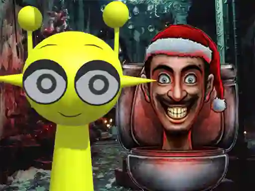 Hra Sprunki in Backrooms Christmas Skibidi online