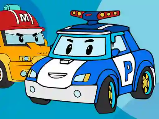 Hra Robocar Coloring Book online
