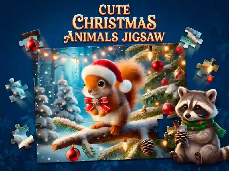 Hra Cute Christmas Animals Jigsaw online