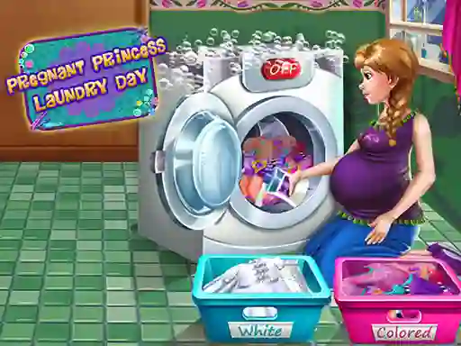 Hra Pregnant Princess Laundry Day online