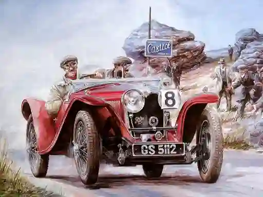 Hra Painting Vintage Cars Jigsaw Puzzle 2 online