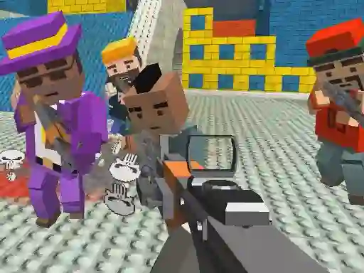 Hra GunGame shooting warfare: blocky gangster online