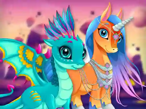 Hra Cute Unicorns And Dragons Puzzle online