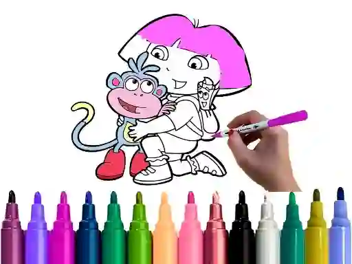 Hra Dora Coloring Fun Time online