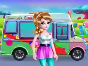 Hra Girly Ice Cream Truck Car Wash online