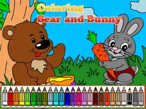 Hra Coloring book: Bear and rabbit online