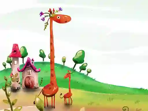 Hra Cartoon Giraffe Puzzle online
