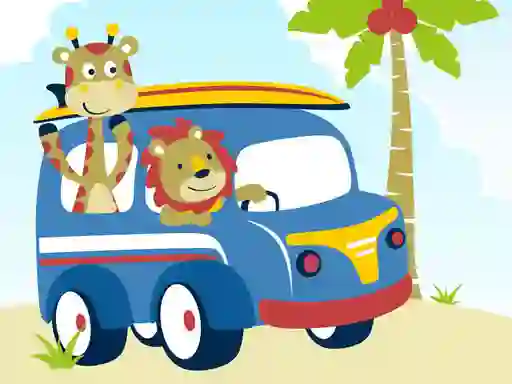 Hra Cute animals with cars difference online
