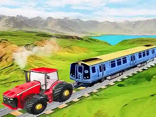 Hra Chained tractor towing train online