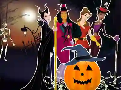 Hra Princesses Halloween Night online