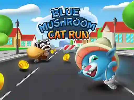 Hra Blue Mushroom Cat Run online