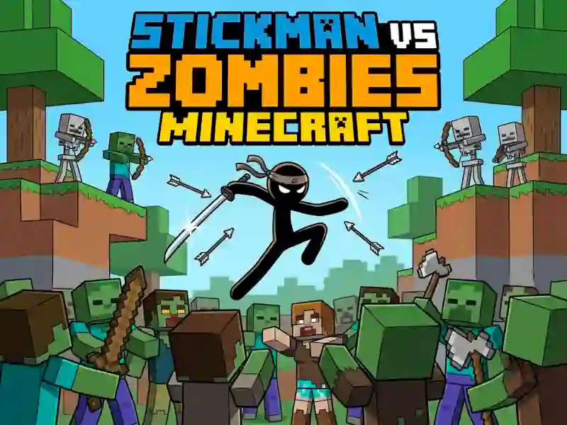 Hra Stickman vs Zombies Minecraft online