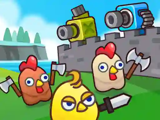 Hra Merge Cannon: Chicken Defense online