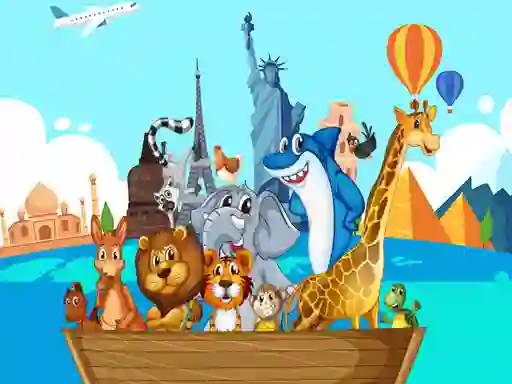 Hra Crazy Friends Travel The World Puzzle online