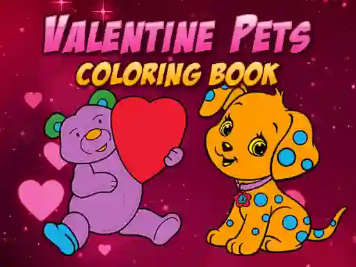 Hra Valentine Pets Coloring Book online