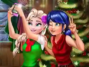 Hra Ladybug And Elsa Xmas Selfie online