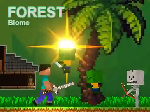 Hra Noob vs Zombies - Forest biome online