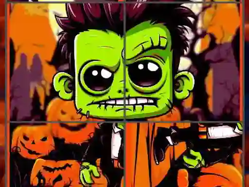 Hra Franky & Vampire Halloween Puzzle online