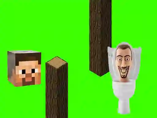 Hra Spinning Skibidi Toilet Flappy Minecraft online
