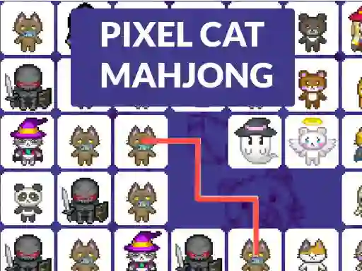 Hra Pixel cat mahjong online