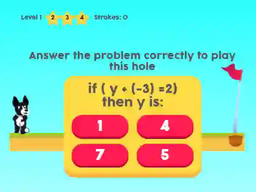 Hra MathPup Golf 4 Algebra online
