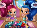 Hra Shimmer a Shine čistenie šatníka  online