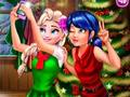 Hra Lienka a Elsa Xmas Selfie  online