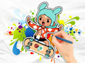 Hra Omaľovánka: Skateboard Toca Boca  online