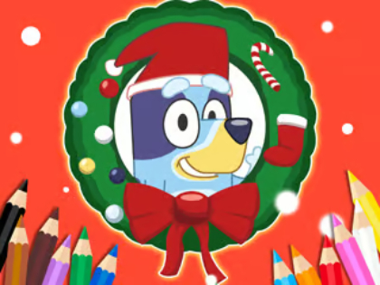 Hra Omaľovánka: Modrý Santa Claus  online