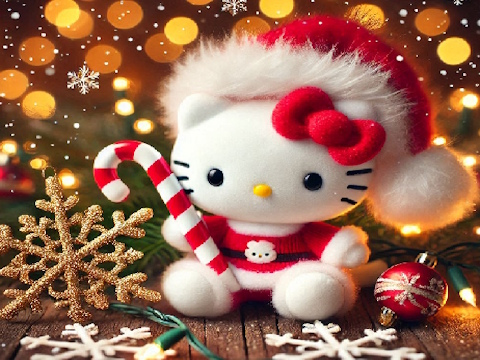 Hra Vianočné puzzle Hello Kitty  online