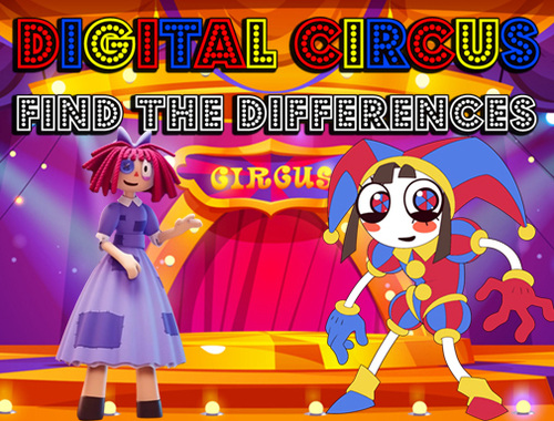 Hra Digitálny cirkus nájdite rozdiely  online