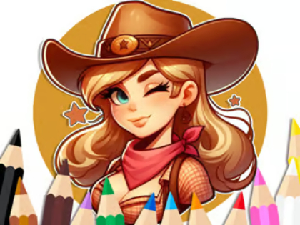 Hra Omaľovánka: Cowgirl  online