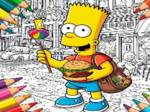 Hra Späť do školy Simpsonovca sfarbenie  online