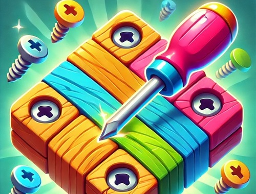 Hra Odskrutkujte drevené puzzle  online