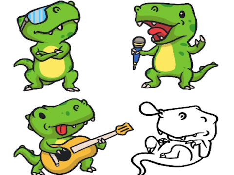 Hra Kliknite a farbia dinosaury  online