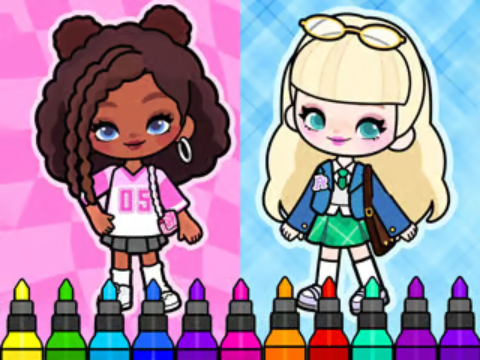 Hra Omaľovánka: AHA World Sporty Girl  online