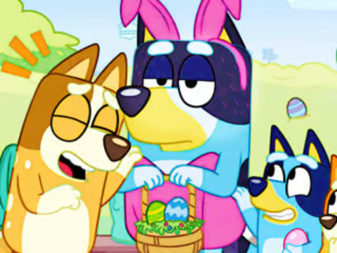 Hra Skladačka: Bluey Veľkonočné oblečenie  online
